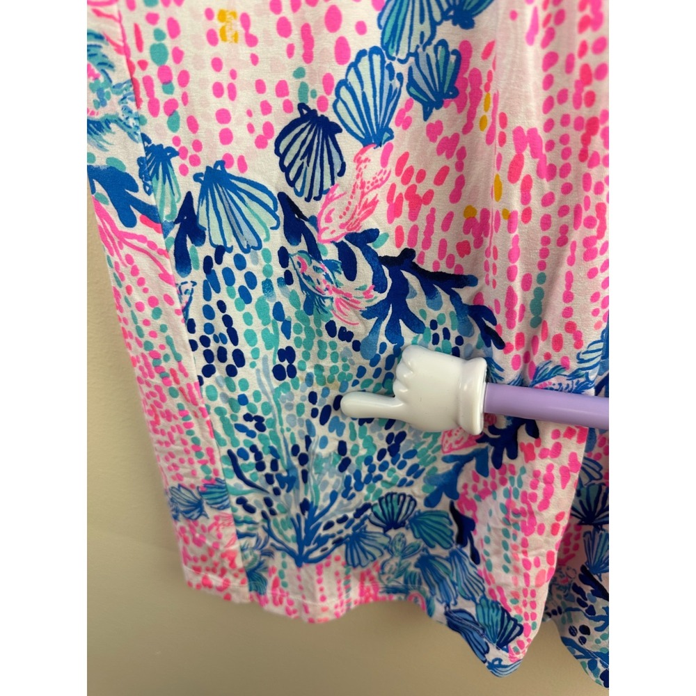 Lilly Pulitzer Beverlynn Dress Resort White Sway With Me Pink Blue Small *Flawed - Picture 9 of 16